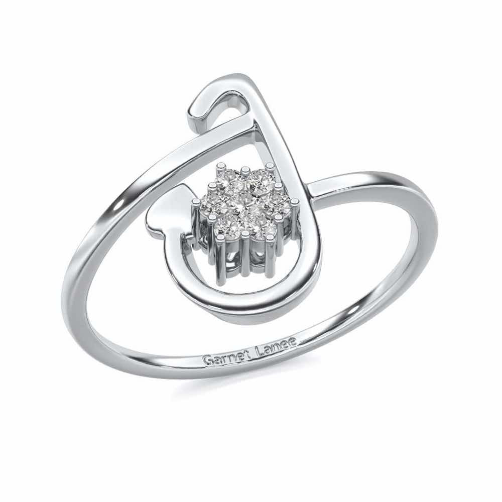 Subtle J Silver Ring - White Gold - Image 1