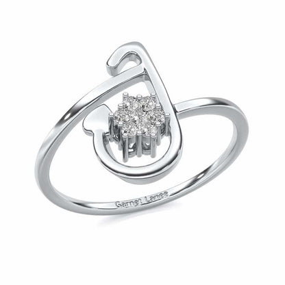 Subtle J Silver Ring - White Gold - Image 1