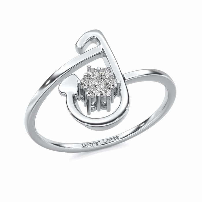 Subtle J Silver Ring - White Gold - Image 1