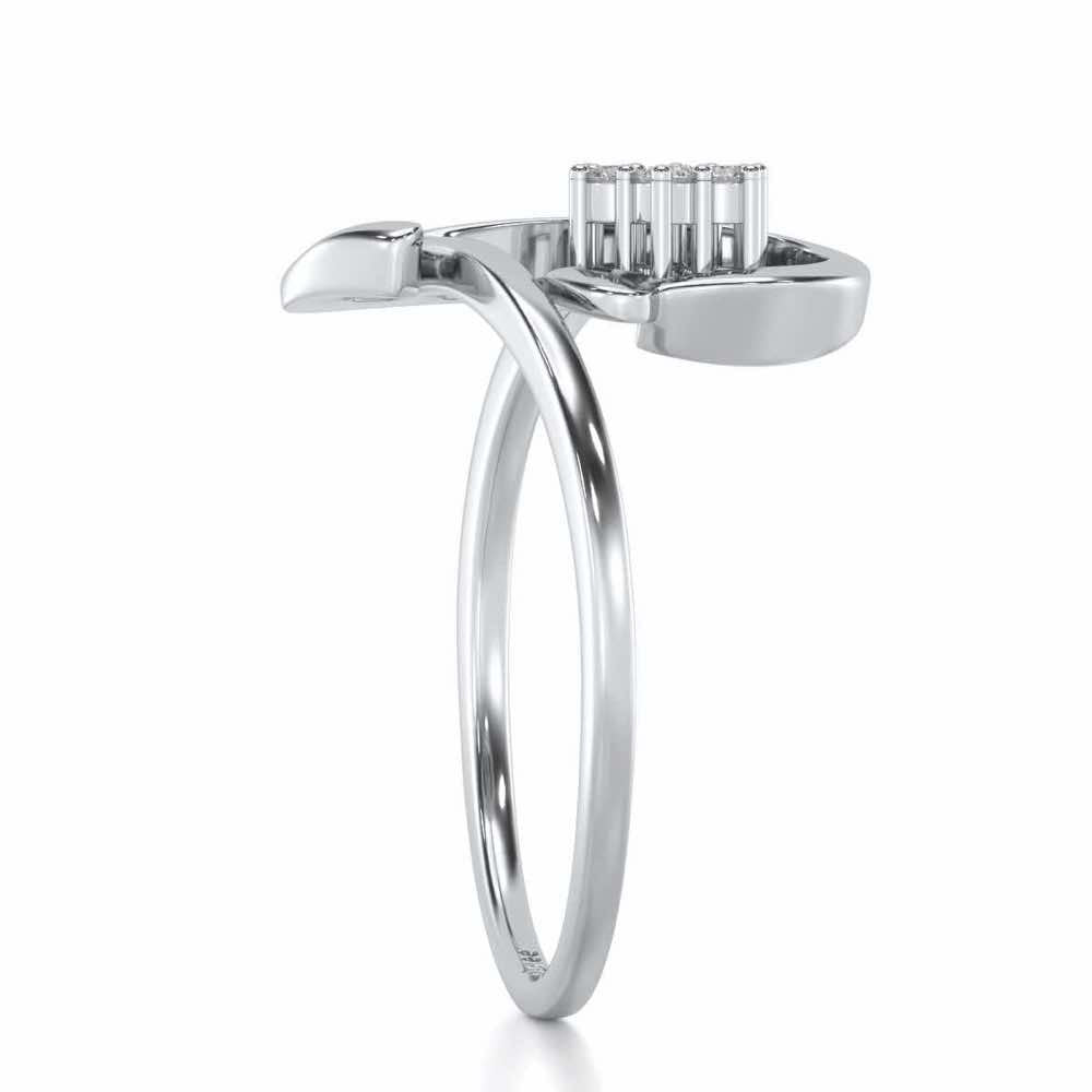 Subtle J Silver Ring - White Gold - Image 3