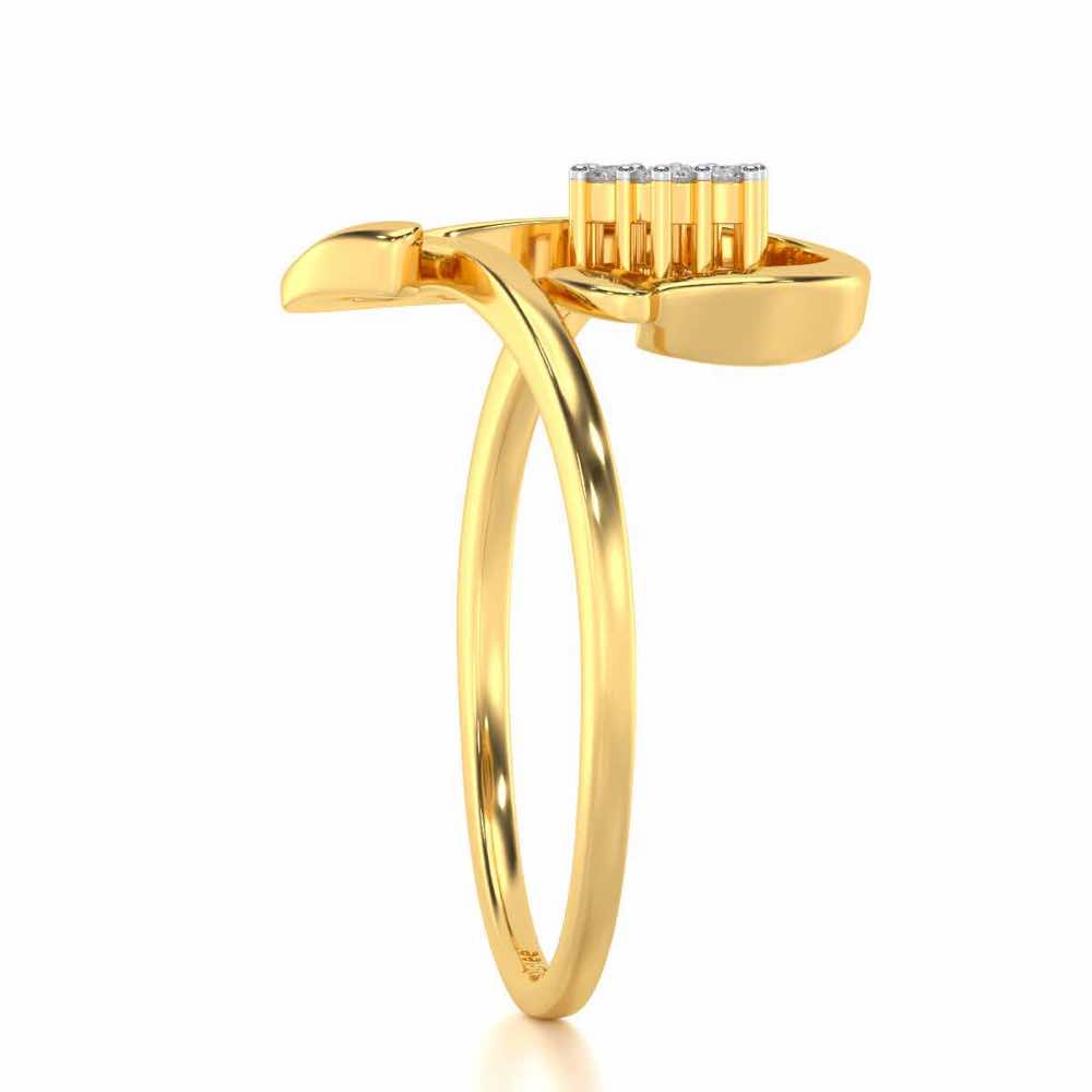 Subtle J Silver Ring - Yellow Gold - Image 3