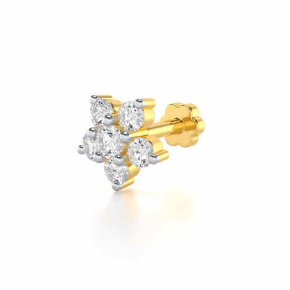 Subtle Luminance Silver Nosepin - Yellow Gold - Image 2