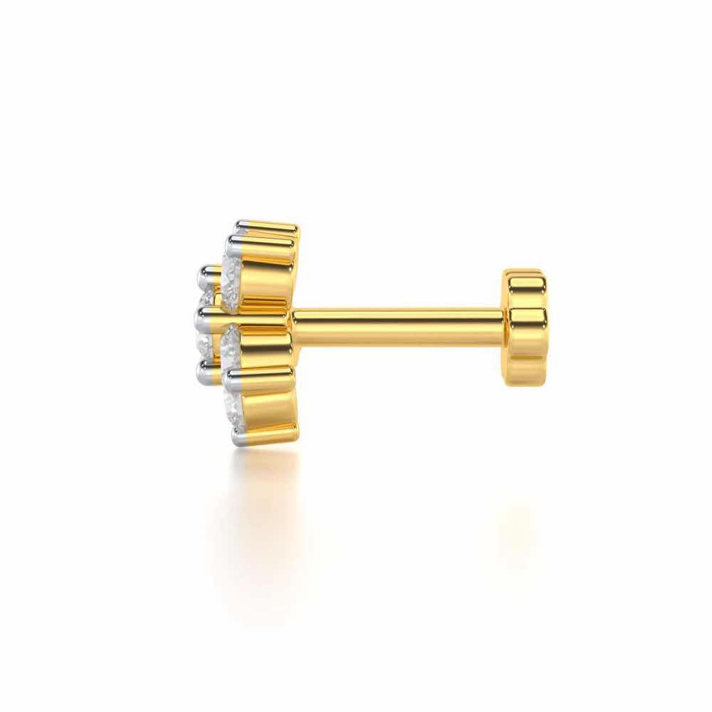 Subtle Luminance Silver Nosepin - Yellow Gold - Image 3