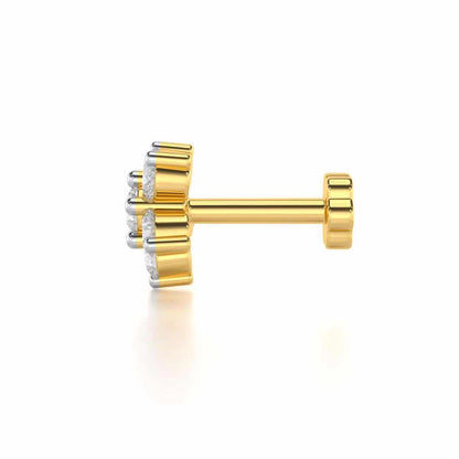Subtle Luminance Silver Nosepin - Yellow Gold - Image 3