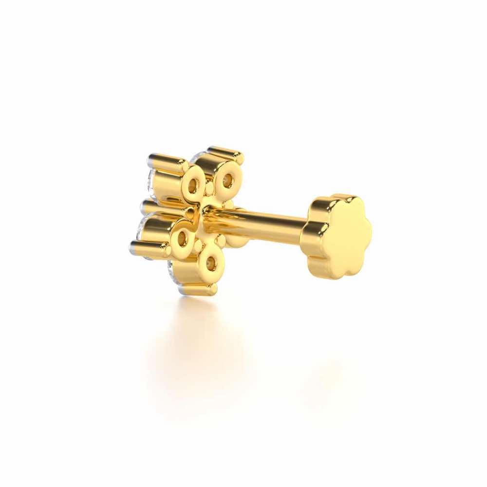 Subtle Luminance Silver Nosepin - Yellow Gold - Image 4
