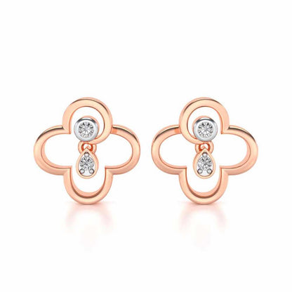Subtle Shimmer Silver Earrings - Rose Gold - Image 1