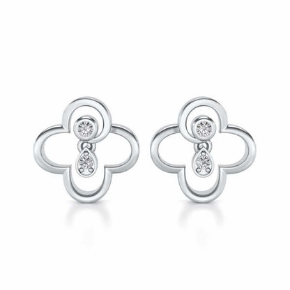Subtle Shimmer Silver Earrings - White Gold - Image 1