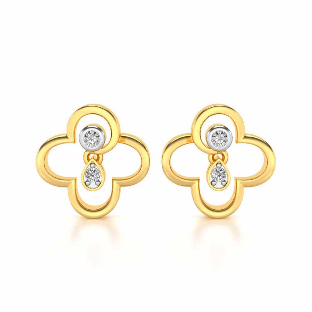 Subtle Shimmer Silver Earrings - Yellow Gold - Image 1