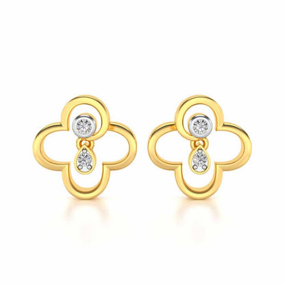 Subtle Shimmer Silver Earrings - Yellow Gold - Image 1