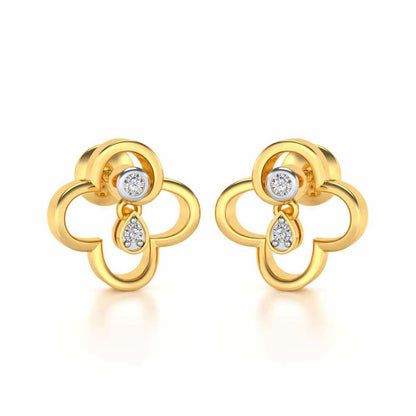 Subtle Shimmer Silver Earrings - Yellow Gold - Image 2