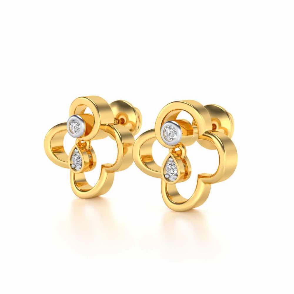 Subtle Shimmer Silver Earrings - Yellow Gold - Image 3