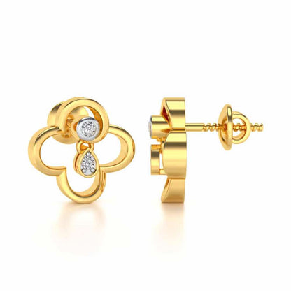 Subtle Shimmer Silver Earrings - Yellow Gold - Image 4