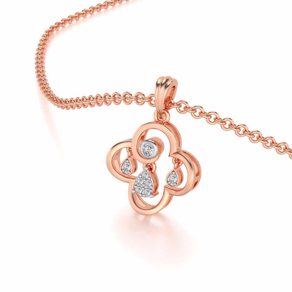 Subtle Shimmer Silver Pendant - Rose Gold - Image 2
