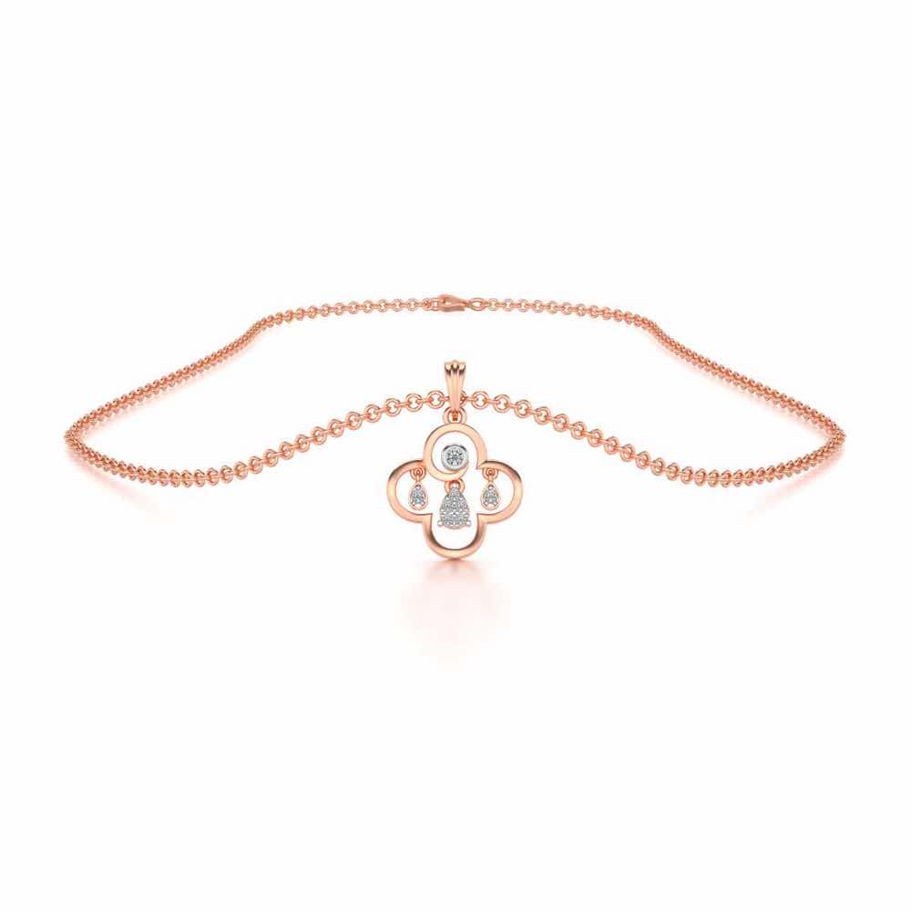 Subtle Shimmer Silver Pendant - Rose Gold - Image 3