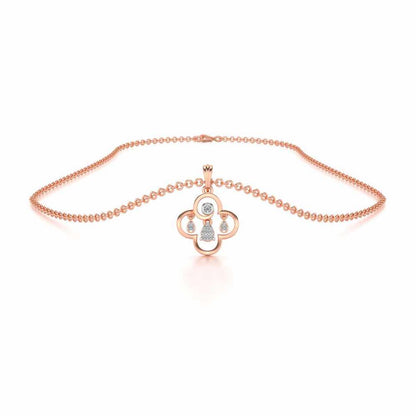 Subtle Shimmer Silver Pendant - Rose Gold - Image 3