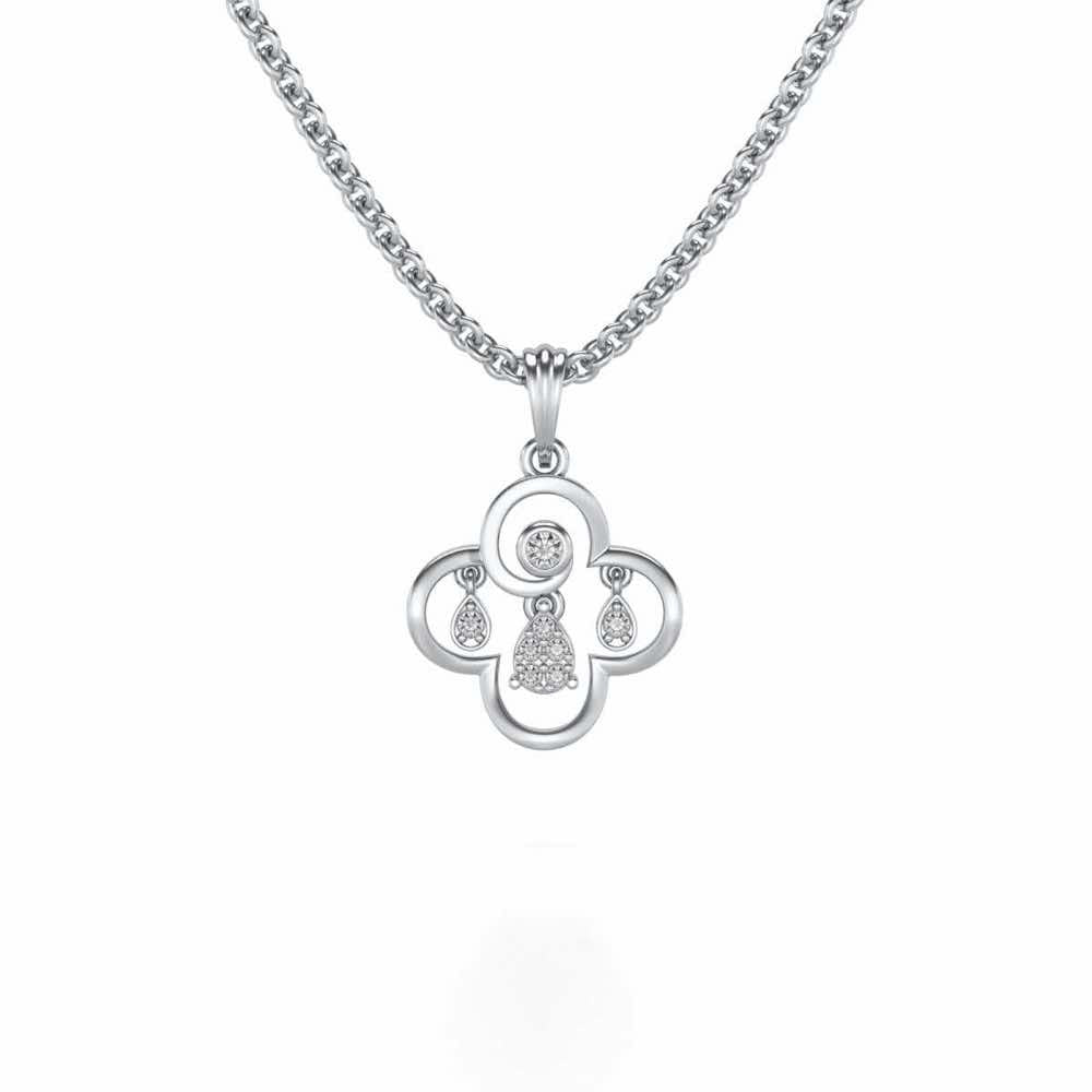 Subtle Shimmer Silver Pendant - White Gold - Image 1