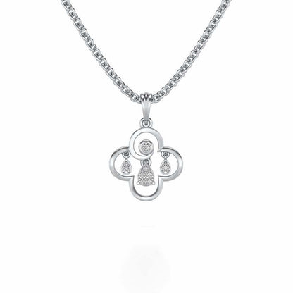 Subtle Shimmer Silver Pendant - White Gold - Image 1