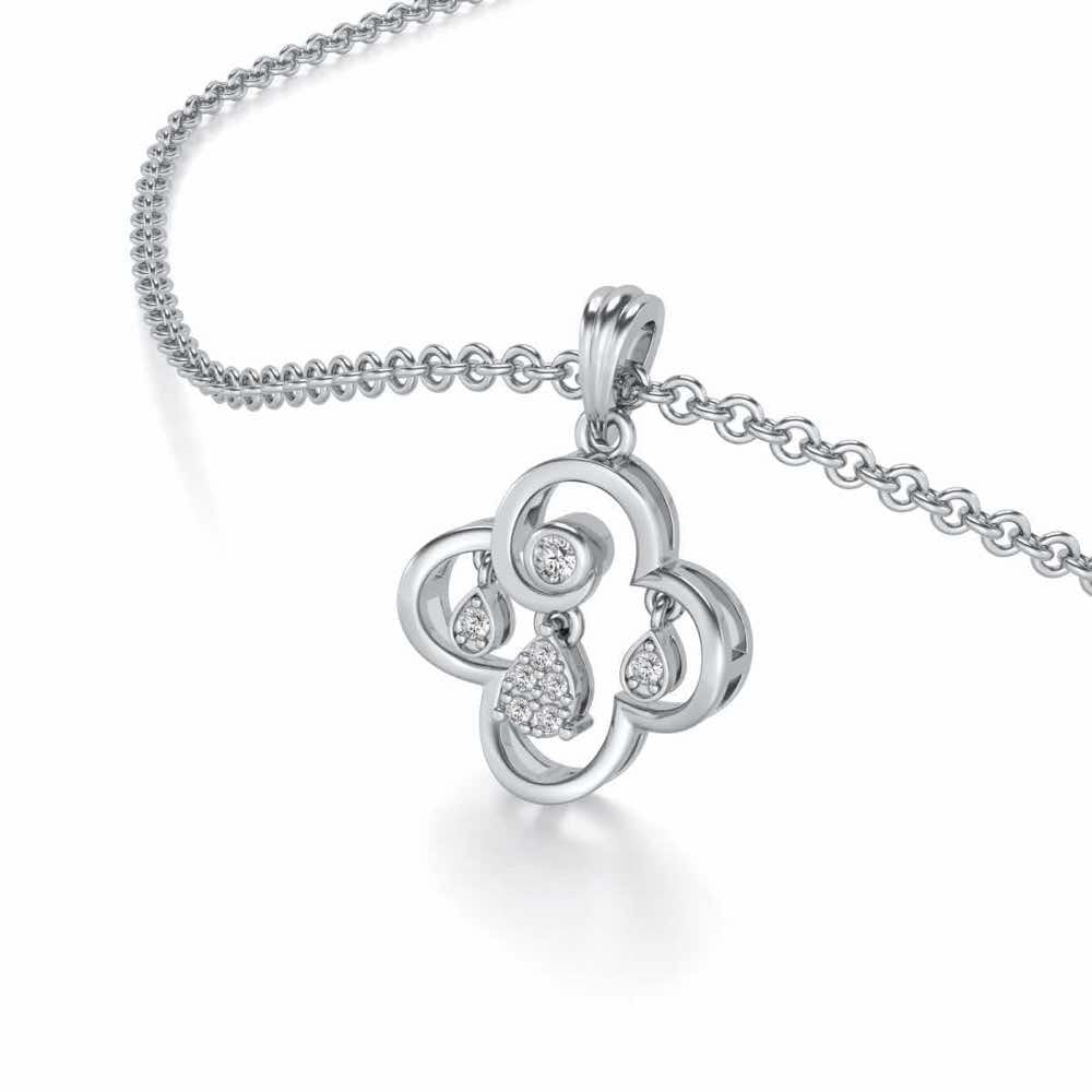 Subtle Shimmer Silver Pendant - White Gold - Image 2
