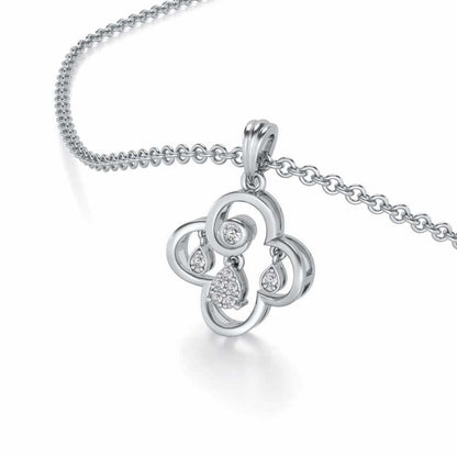 Subtle Shimmer Silver Pendant - White Gold - Image 2