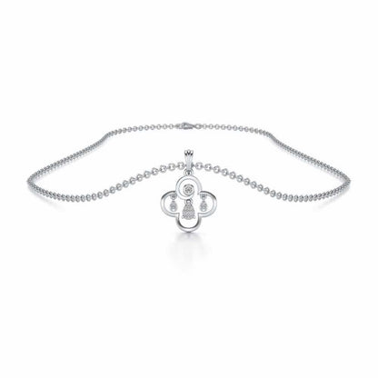Subtle Shimmer Silver Pendant - White Gold - Image 3