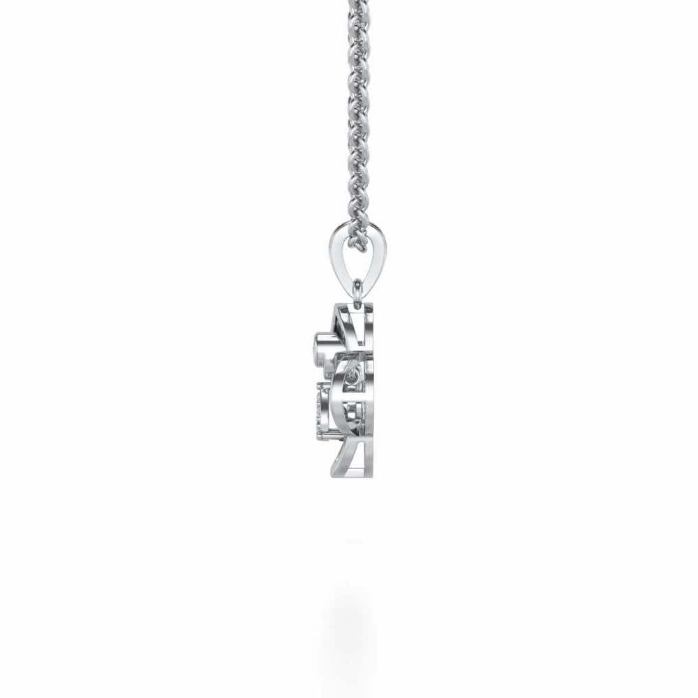 Subtle Shimmer Silver Pendant - White Gold - Image 4