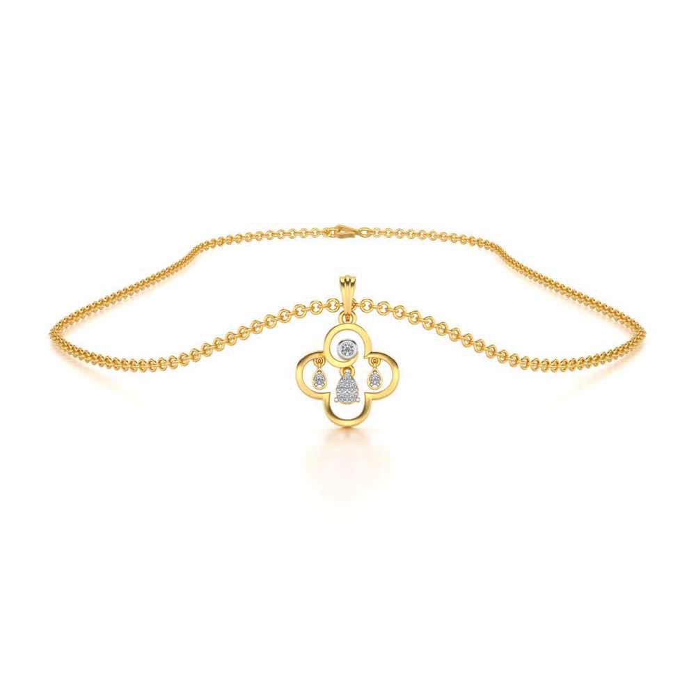 Subtle Shimmer Silver Pendant - Yellow Gold - Image 3