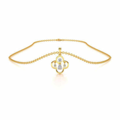 Subtle Shimmer Silver Pendant - Yellow Gold - Image 3