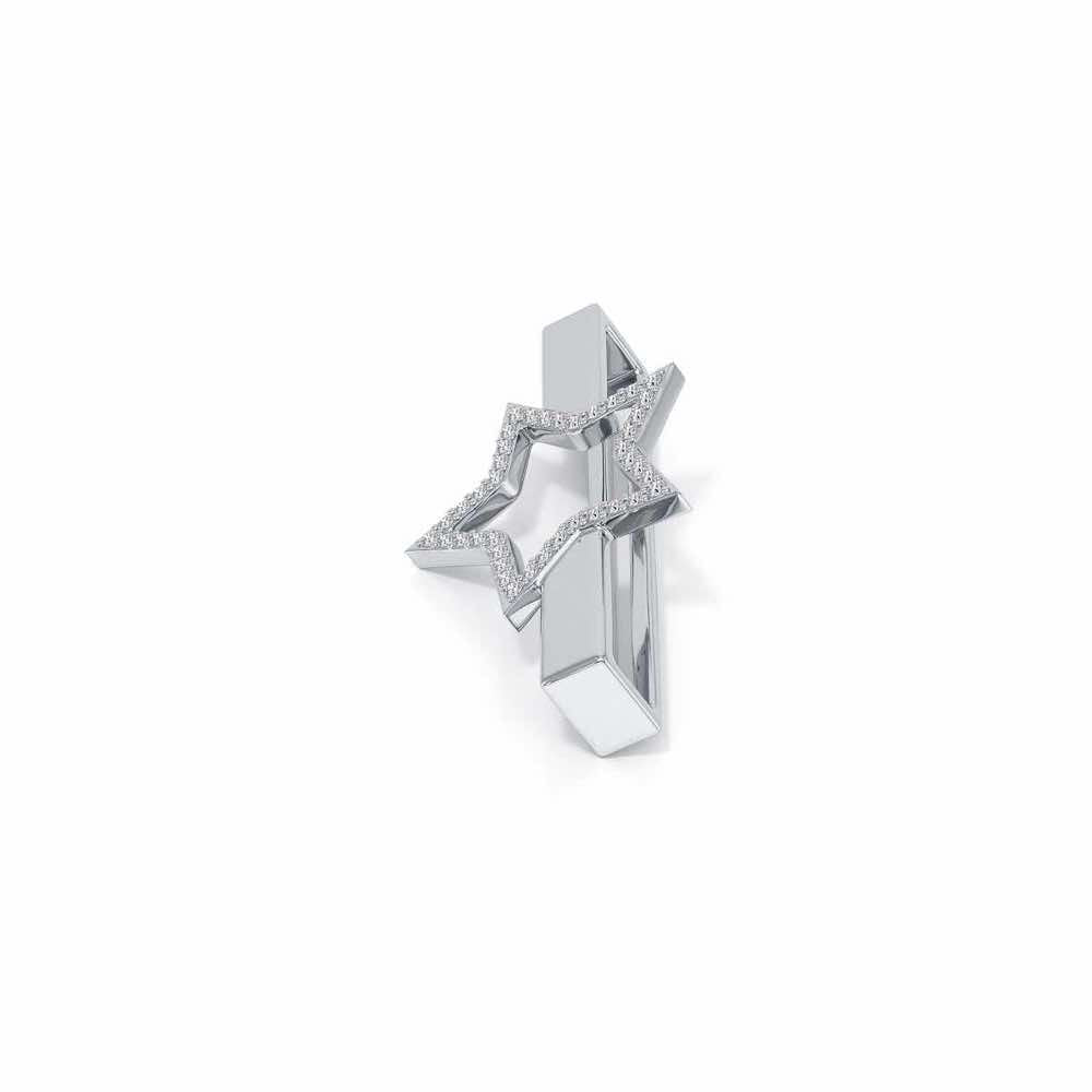 Subtle Star Silver Watch Band - White Gold - Image 4