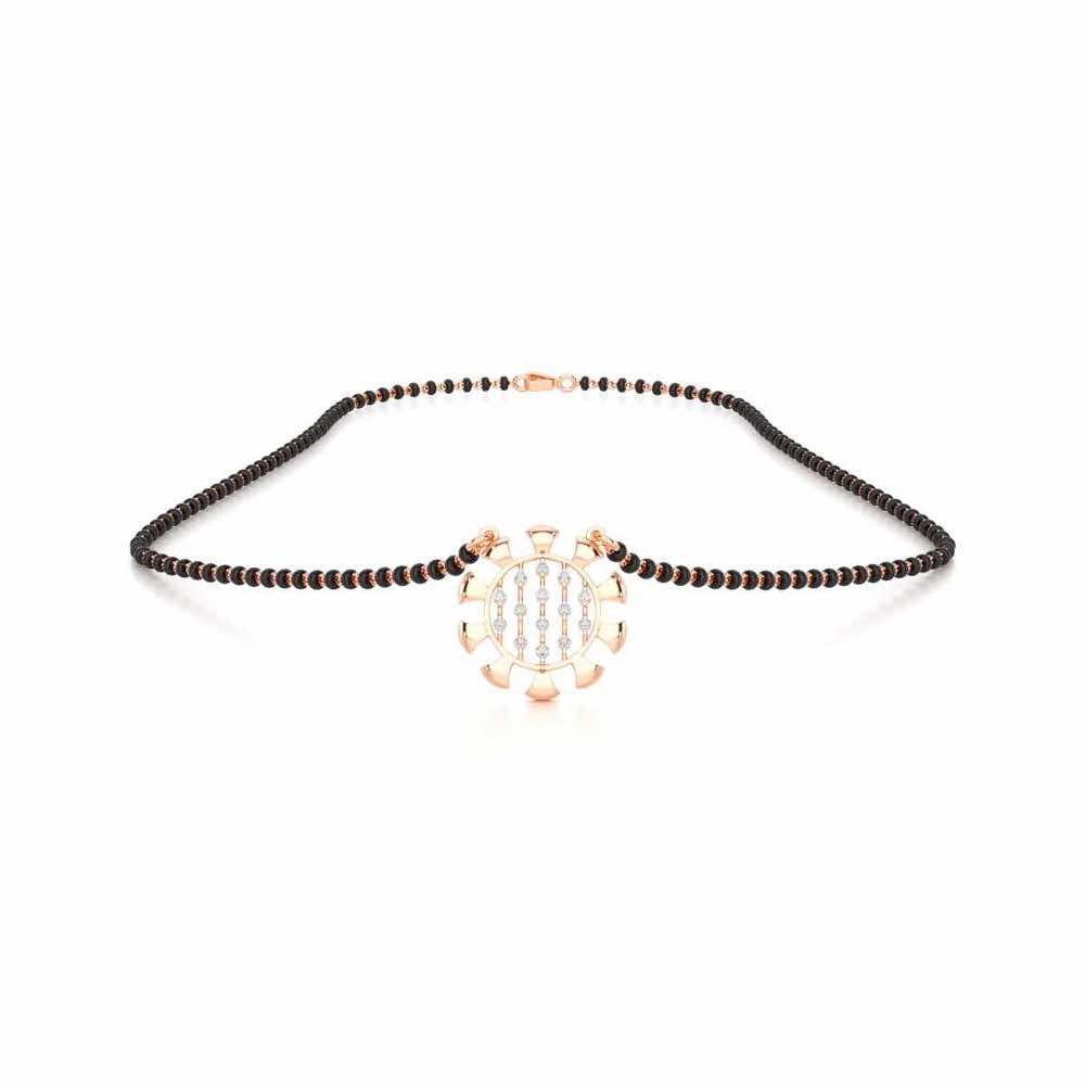 Suhagan Suvarna Silver Mangalsutra - Rose Gold - Image 3