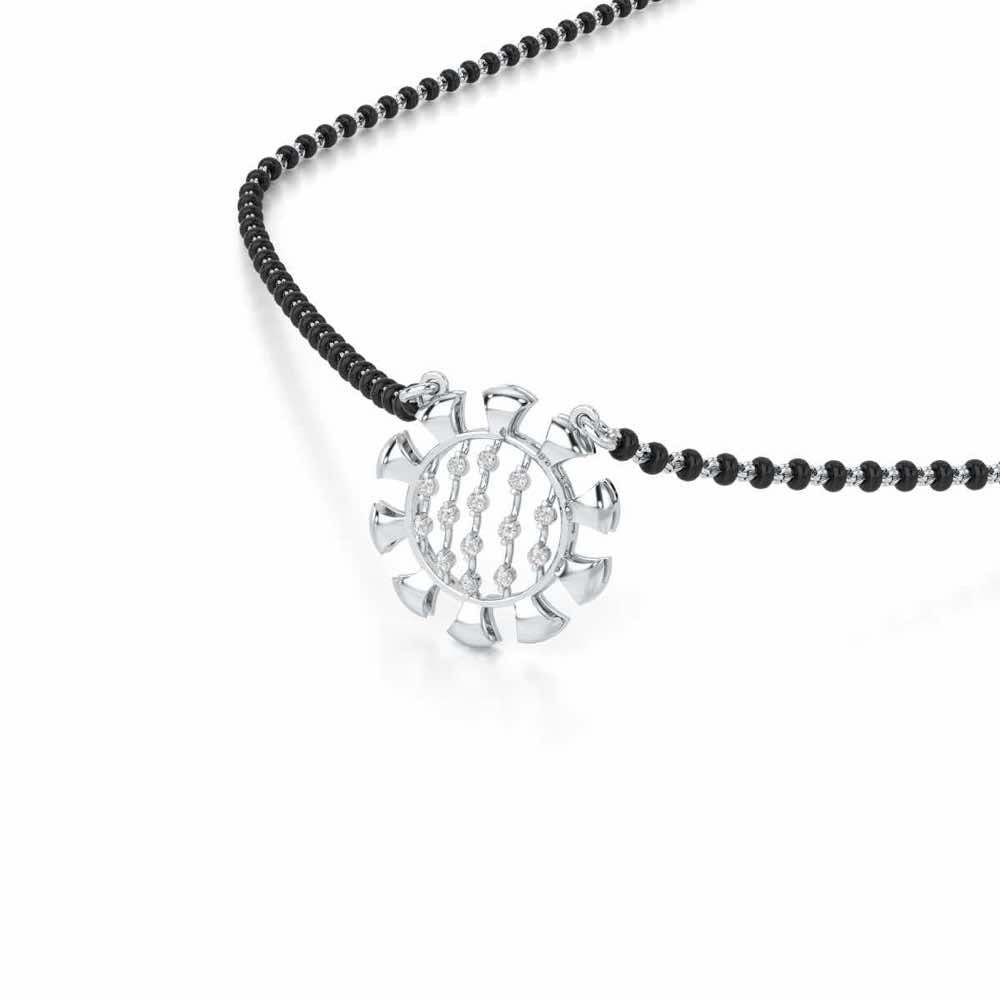 Suhagan Suvarna Silver Mangalsutra - White Gold - Image 2