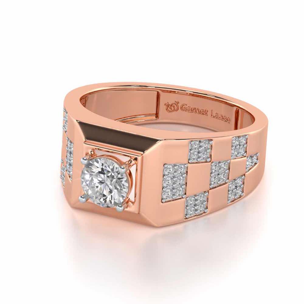 Sumesh Solitaire Ring For Men - Rose Gold - Image 3