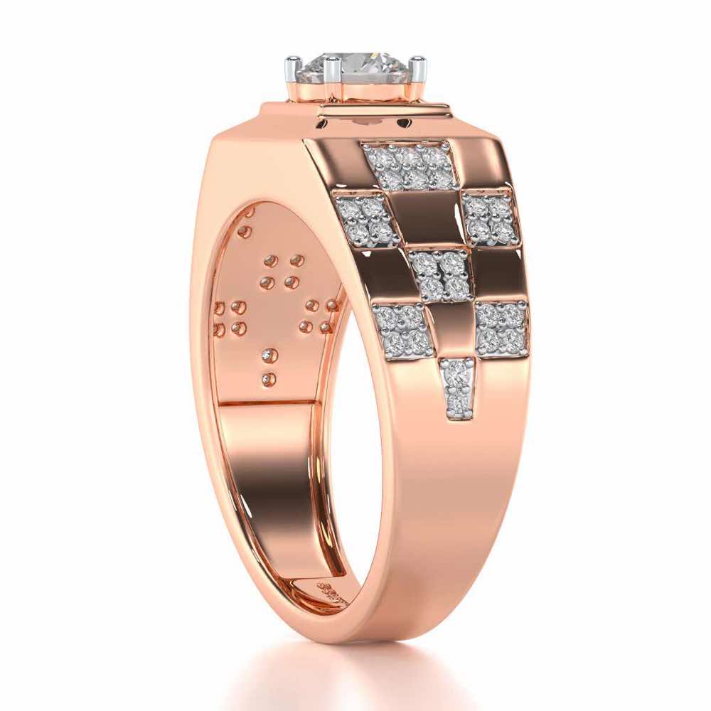 Sumesh Solitaire Ring For Men - Rose Gold - Image 4