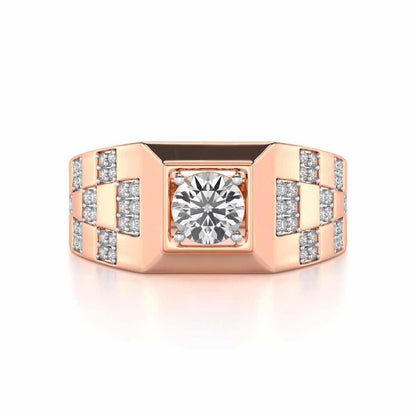 Sumesh Solitaire Ring For Men - Rose Gold - Image 5