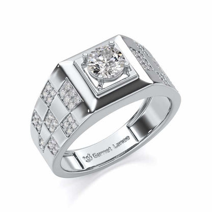 Sumesh Solitaire Ring For Men - White Gold - Image 1