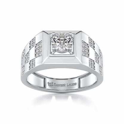 Sumesh Solitaire Ring For Men - White Gold - Image 2