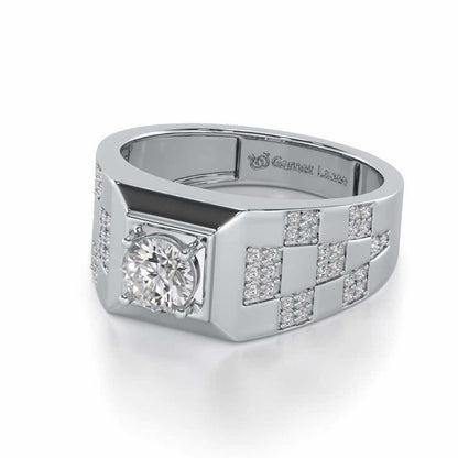 Sumesh Solitaire Ring For Men - White Gold - Image 3