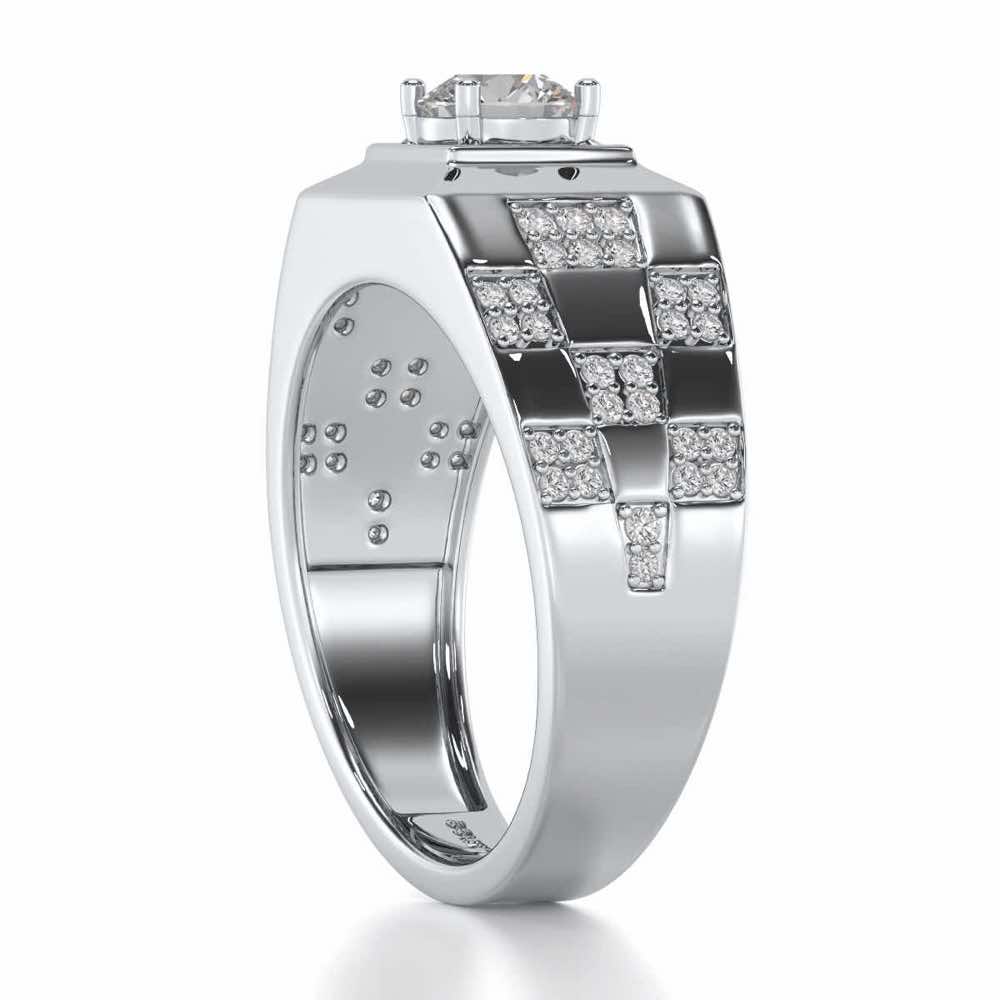 Sumesh Solitaire Ring For Men - White Gold - Image 4