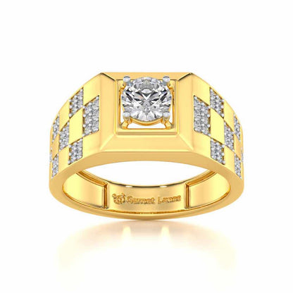 Sumesh Solitaire Ring For Men - Yellow Gold - Image 2