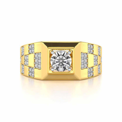 Sumesh Solitaire Ring For Men - Yellow Gold - Image 5