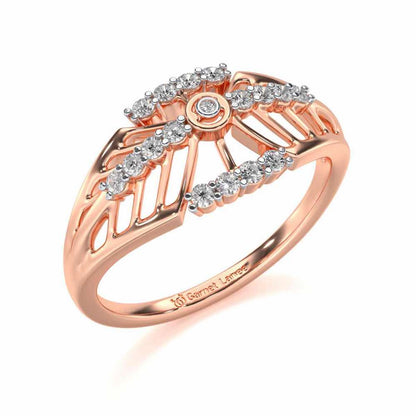 Sun Lattice Silver Ring - Rose Gold - Image 1