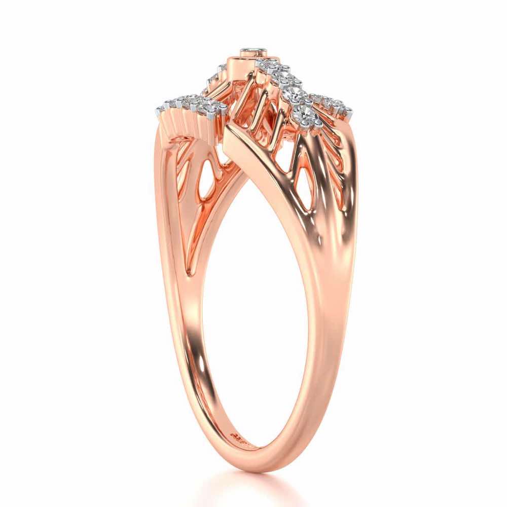 Sun Lattice Silver Ring - Rose Gold - Image 3