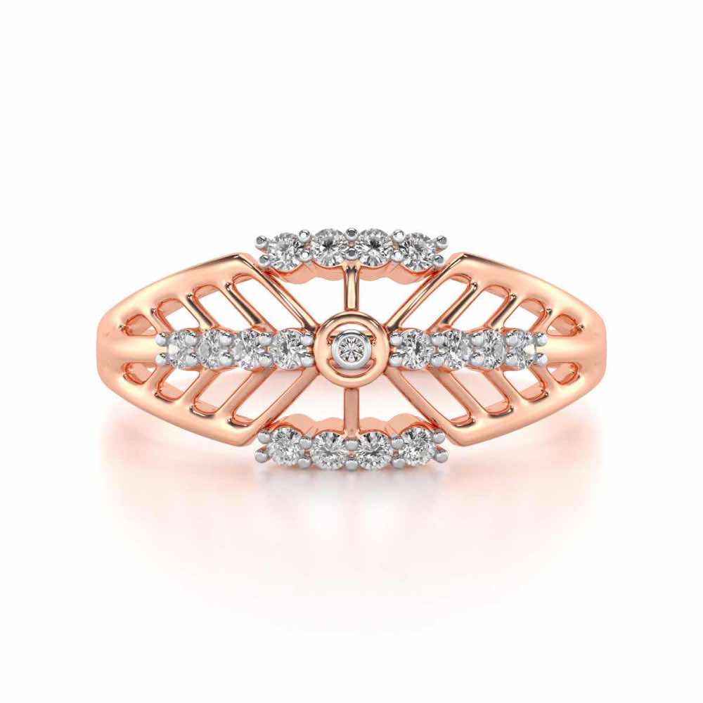 Sun Lattice Silver Ring - Rose Gold - Image 4
