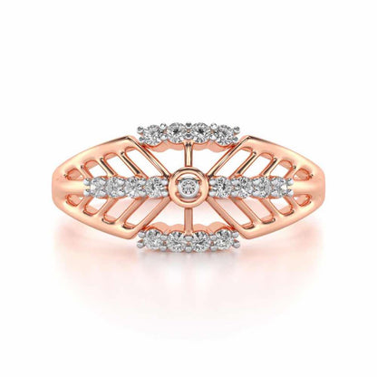 Sun Lattice Silver Ring - Rose Gold - Image 4