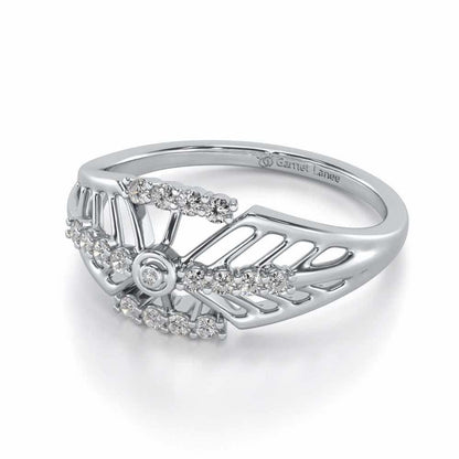 Sun Lattice Silver Ring - White Gold - Image 2