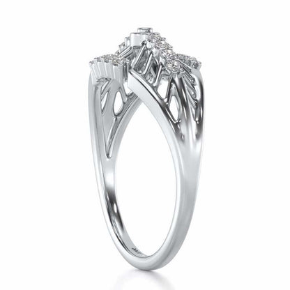 Sun Lattice Silver Ring - White Gold - Image 3