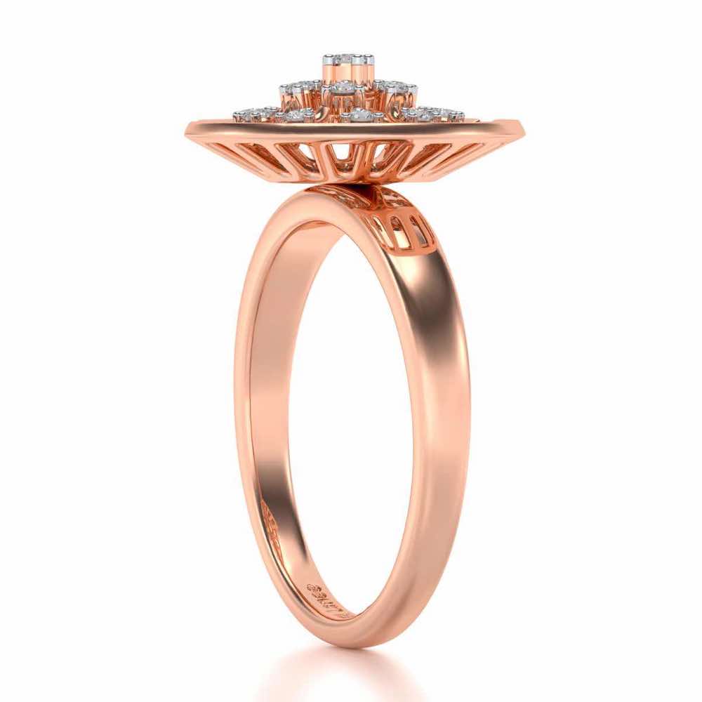 Sun Rays Silver Ring - Rose Gold - Image 3