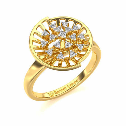 Sun Rays Silver Ring - Yellow Gold - Image 1