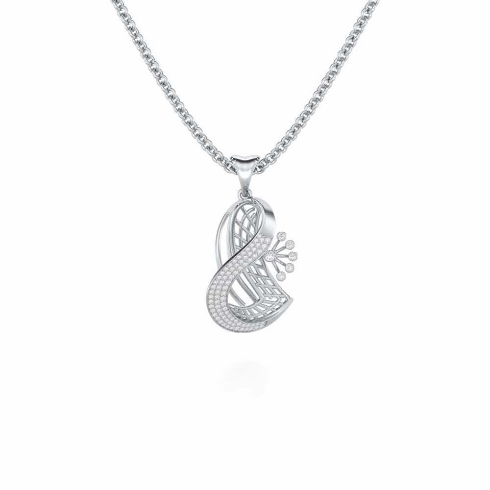 Sundar Sur Silver Pendant - White Gold - Image 1
