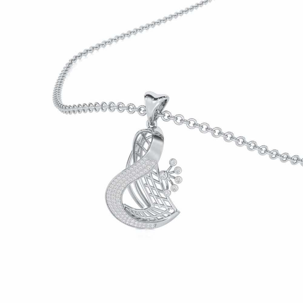 Sundar Sur Silver Pendant - White Gold - Image 2