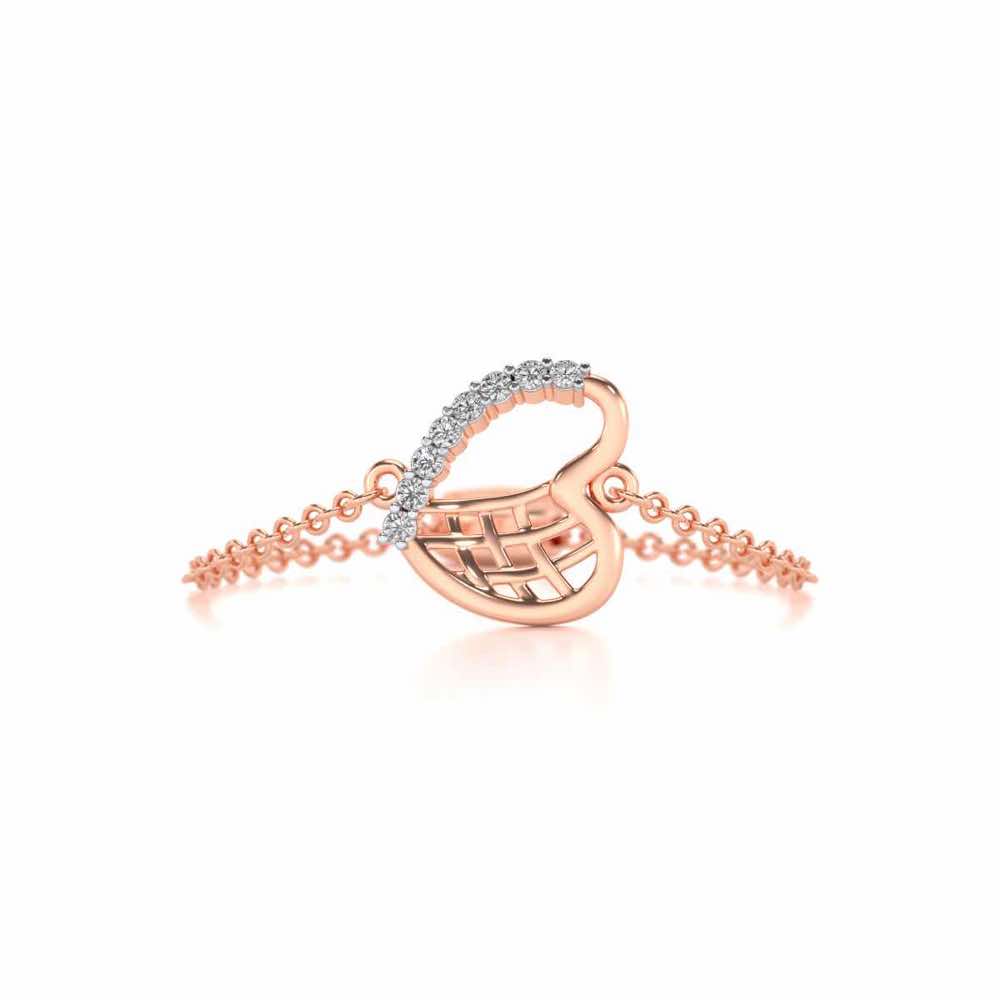 Sunk Heart Adjustable Silver Ring - Rose Gold - Image 4